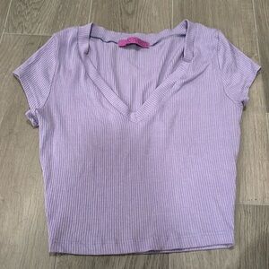 Jac Parker Women’s Cropped Purple T-Shirt Size S